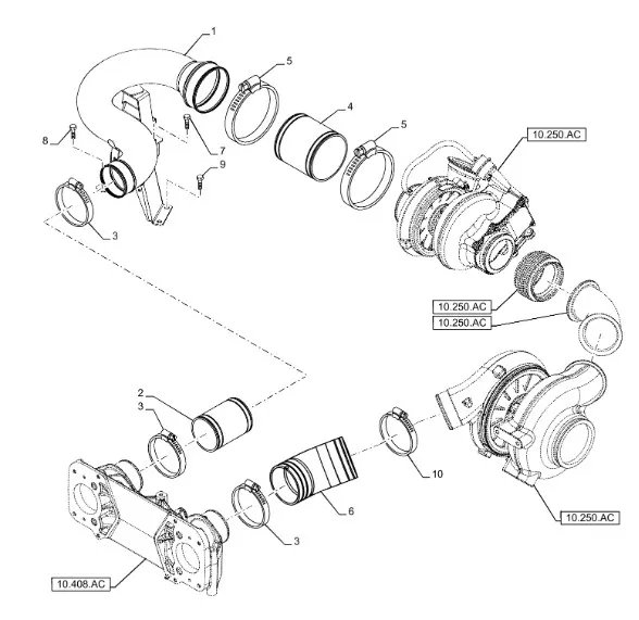 504382419 - Патрубок возд. выс. давл. теплообм. возд. ДВС Cursor13 T9.615/St.